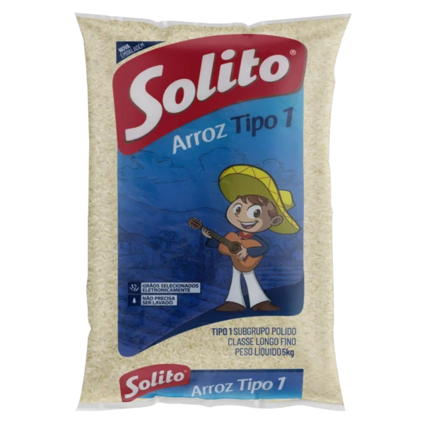 Arroz Branco Tipo 1 Solito Pacote 5kg