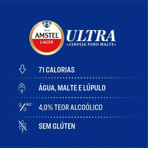 Pack Cerveja Amstel Ultra 269ml Com 12 Unidades - Image 2