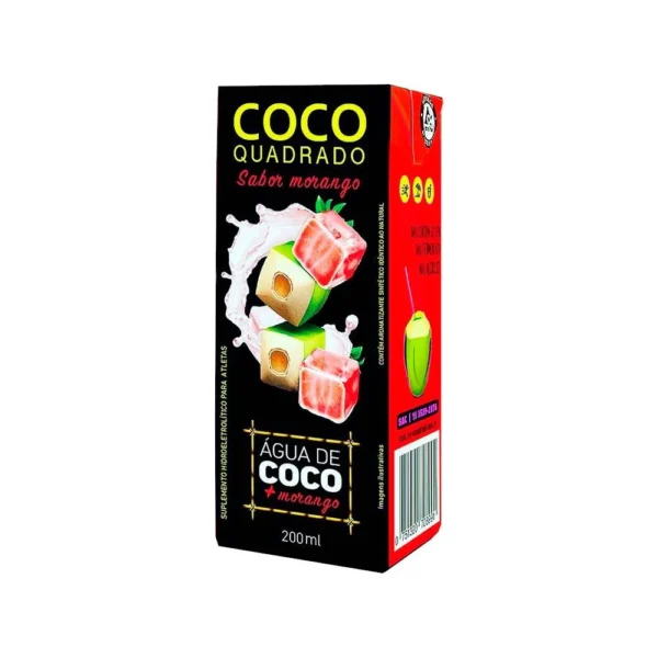 Água de Coco Quadrado Morango 200ml